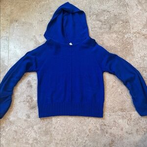 Anthropologie Moth royal blue bouclé hoodie sweater – new without tags